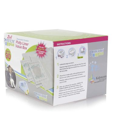 Kalencom Potette Plus Potty Seat Liners Value Box - 90 Liners | Disappearing Ink | Convenient Pack - Buy Online on GoSupps.com