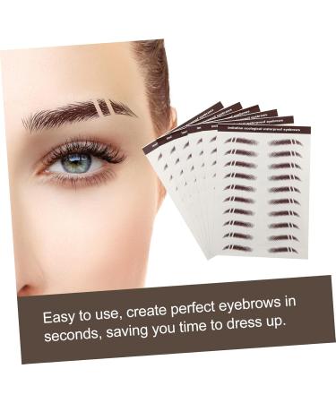 WOONEKY 6pcs Eyebrow Stickers Waterproof Makeup 3d Eyebrows Stickers Eyebrow Tools 6 Transfer Paper 5.50X1.00X0.10CM Brown - Buy Online on GoSupps.com