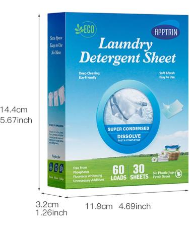 acime Sheet Laundry Detergent | Natural Washer Detergent Sheets with Scent - Multifunctional Household Cleaning Supplies Portable Liquid Less Sheets for Clothing Cotton Fabric - Buy Online on GoSupps.com