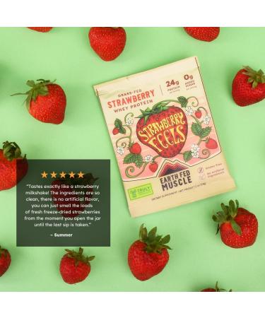 Earth Fed Muscle Strawberry Feels Irish Grass Fed Whey Protein Isolate - NSF-Certified. No Artificial Ingredients Soy Free Gluten Free Non-GMO and Hormone Free (1 Serving Strawberry) Strawberry Feels (Forever) - Buy Online on GoSupps.com