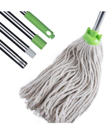 MEIBEI Floor Cleaning Traditional String Cotton Deck Mop with Long Handle Adjustable -54 inches