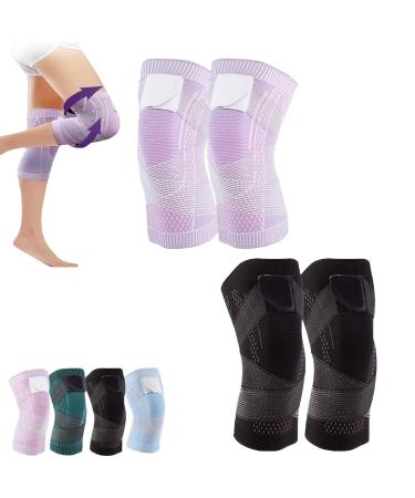 Beyond Draw Knee Compression Sleeve Best Knee Brace Knee Compression Sleeve Knee Compression Sleeve for Women And Men (Pink+Black 3XL) Pink+black 3X-Large