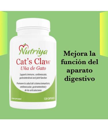 Nutriya Cat's Claw (U a de Gato) - Uncaria Tomentosa - Powerfull antioxidant That Supports Joints Cardiovascular Digestive and Immune System Health - 1 500 mg per Serving - Vegetarian Capsules. - Buy Online on GoSupps.com