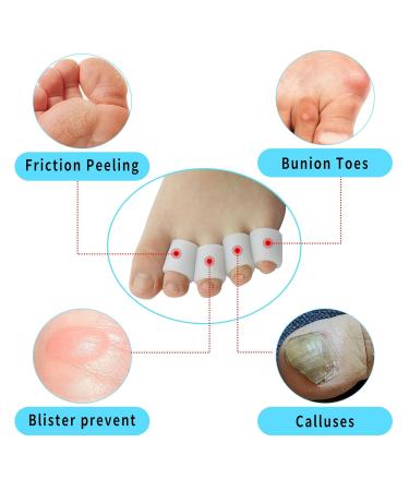 Silicone Toe Protector - 24 Pack Gel Toe Caps for Pain Relief Corns Calluses Blisters & Friction - Ultimate Toe Protection - Buy Online on GoSupps.com