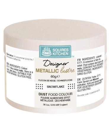 Squires Kitchen Snowflake White Designer Metallic Edible Lustre Food Dust 60g