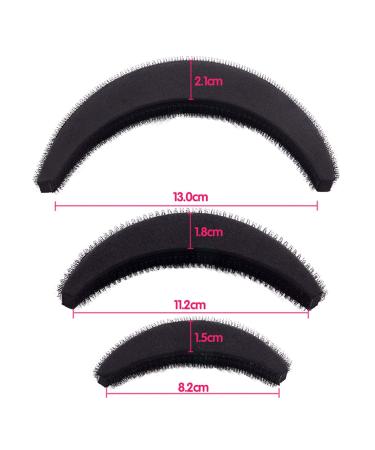 Aeromdale DIY Hair Bumpit Volume Beehive Hair Pad Set - 3 Pieces Black | Elevate Your Hairstyle | International Shipping Available - Buy Online on GoSupps.com