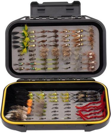 Premium Hand-Tied Fishing Flies Assortment | 124 Dry Flies, Nymphs, Streamers | Trout Fishing Starter Kit with Waterproof Fly Box - Buy Online on GoSupps.com
