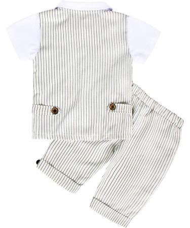AmzBarley Baby Boys Gentlemans Outfit Suit | Kids Formal Tuxedo Romper Set | Ivory, 1-2 Years - Buy Online on GoSupps.com