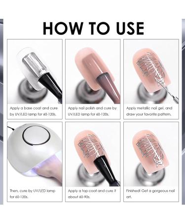 Metallic Painting Gel Holographic Nail Polish - Reflective Mirror Metal for Nails Art Silver Painted Gel Nail Polish - Buy Online on GoSupps.com