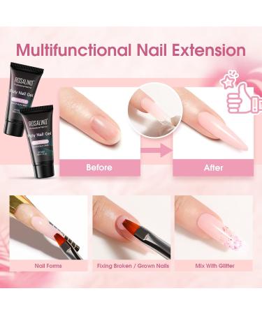Rosalind Pink Poly Nail Gel - 2PCS 30ml Quick Building Acrylic Nail Extension Gel for Beginners & Professionals | UV LED Soak Off DIY Nail Set - Buy Online on GoSupps.com
