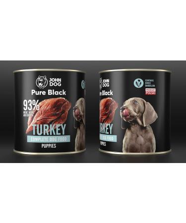 JOHN DOG Pure Black - Premium Wet Food for Dogs - 93% Meat - Premium Wet Food for Dogs - Gluten Free Wet Food - 100% Ingredients - Buy Online on GoSupps.com