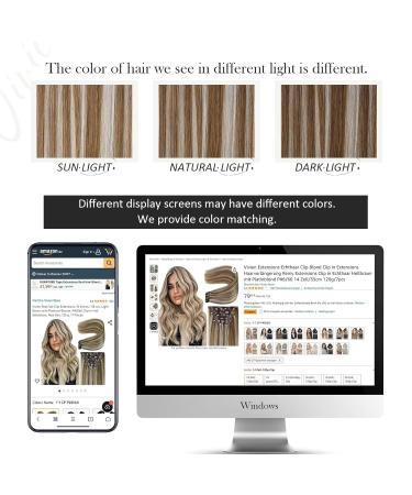 Vivien Clip-In Extensions | Real Remy Hair - 12 Inch Light Brown & Platinum Blonde - 30cm 80g 7pcs - Buy Online on GoSupps.com