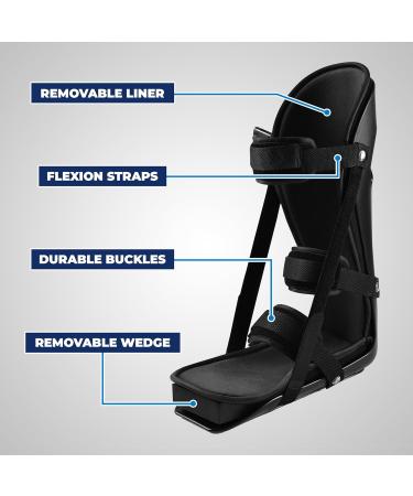 Kids Adjustable Night Splint - Pediatric Plantar Fasciitis & Foot Pain Relief Boot | Black X-Small - Buy Online on GoSupps.com