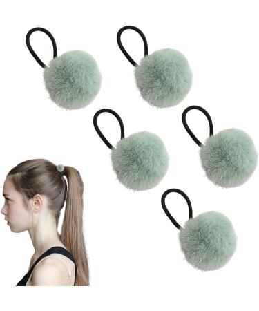 Hair Rope for Girls Girls' Colorful Pompom Hair Ring Ties Chic Pompom Hair Rope for Ponytail Fashionable Girls Hair Accessories for Daughter Sister Green - Buy Online on GoSupps.com