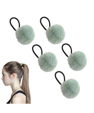 Hairband for Girls Girls' Colorful Pompom Hair Ring Ties Fashionable Hair Ring Ties for Women And Girls Versatile Ponytail Holders for Dating Parties Green