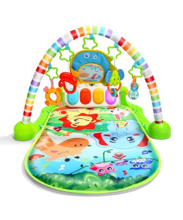 CUTE STONE Baby Gym Play Mat , Kick and Play Piano Gym, Musical Activity Center for Infants Toddlers