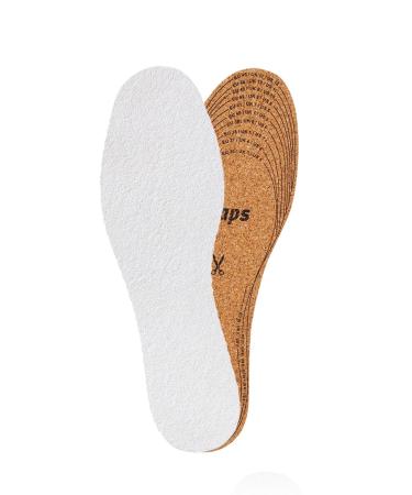 Natural Cork Insoles with Terry Cloth  Ultra Light Shoe Insoles Men and Women  Kaps Cork Frotte  Cut to Fit  Cut to Size