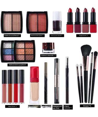 Sollee Trousse De Maquillage Pour Femmes | Rouge L vres Imperm able Cosm tique - Trousse De Maquillage Pour D butants Imperm able Et | Pour D guisement Adolescents Femmes M res Grands-M res - Buy Online on GoSupps.com