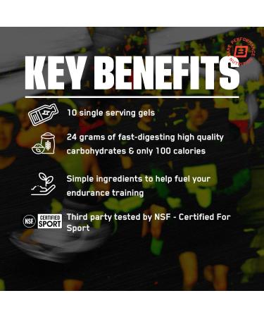 BARE PERFORMANCE NUTRITION BPN Go Gel Endurance 24g of Carbohydrates & 100 Calories per Pack Vegan + Gluten Free Running Gel 10 Single-Serving Packs Apple Cinnamon Non-Caffeinated Apple Cinnamon - Buy Online on GoSupps.com