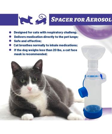 Inhaler Spacer for Dogs & Cats - 2 Silicone Masks | Canine & Feline Aerosol Chamber for Bronchitis & Asthma Relief - Buy Online on GoSupps.com