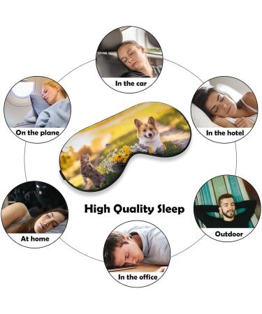 Adjustable Cat Corgi Sleep Mask - Super Soft Eye Cover for Travel and Nap - Buy Online on GoSupps.com