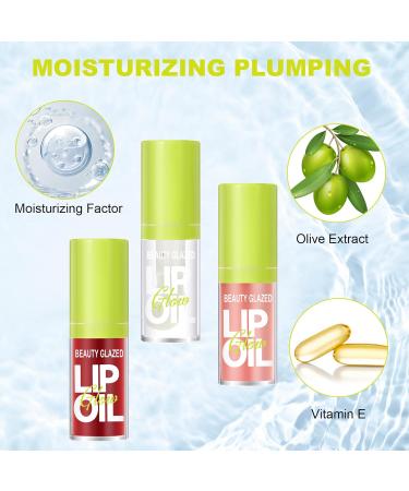 LOPHE Plumping Lip Oil Makeup Lip Gloss Crystal Jelly Lip Care Oil Long Moisturizing Lip Gloss Tinted Lip Oil Non-Sticky FInish High-Shine 12 Hours Hydrating Light Liquid Lipsticks(Pink) - Buy Online on GoSupps.com