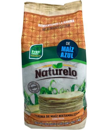 NATURELO 1Kg Nixtamalized Purple Cornmeal - 100% Natural Harina de Maiz Azul Azteca - Buy Online on GoSupps.com