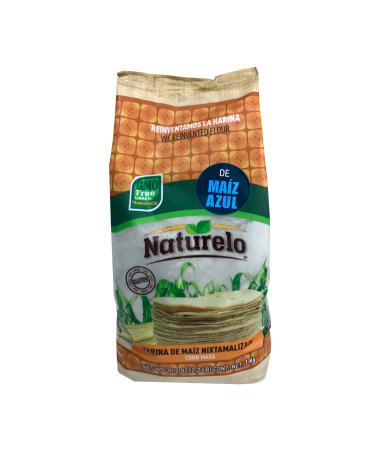 Nixtamalized Cornmeal from 100% Natural Purple Corn - Harina de Maiz Azul Nixtamalizado NATURELO 1Kg