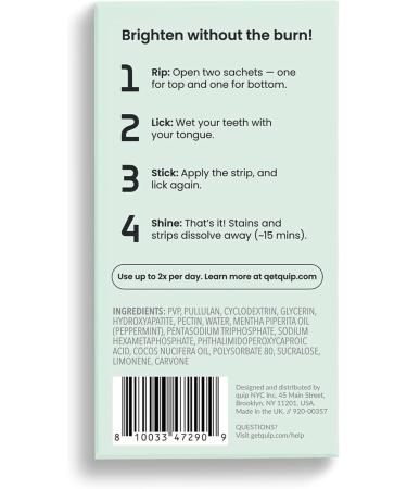 quip Ritual Dissolvable Whitening Strips - Peroxide-Free for Sensitivity - Fast-Acting 15-Min Results - Whitens Over Time - Mint Flavor - Soothing Coconut Oil - Kind to Enamel - 40 Ct - Buy Online on GoSupps.com