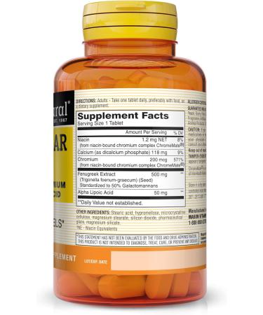 Mason Natural Blood Sugar Trio - Alpha Lipoic Acid Fenugreek & Chromium | Supports Healthy Blood Sugar Levels - 60 Tablets - Buy Online on GoSupps.com