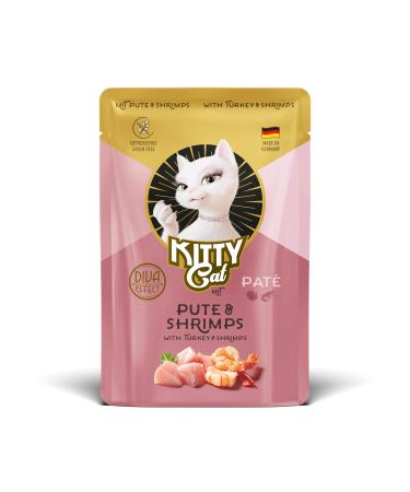 KITTY Cat Paté Turkey & Shrimp 6 x 85 g, Wet Cat Food, Grain Free, with Taurine, Salmon Oil and Green-lipped Mussel, Complete Food with High Meat Content, Made in