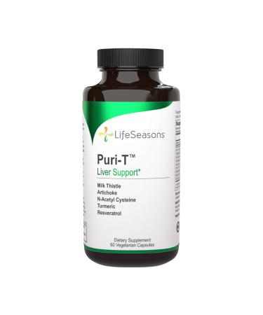 LifeSeasons - Puri-T - Liver Support and Cleanse Supplement - Support Stamina - Supports Liver Tissue and Aids in Healthy Bile Flow - Contains Artichoke N-Acetyl Cysteine Turmeric and Milk Thistle - 60 Capsules