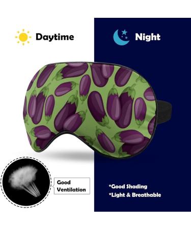 Fresh Ripe Eggplant Sleep Mask - Adjustable Strap, Blocks Light for Night Travel - Men Women - Buy Online on GoSupps.com