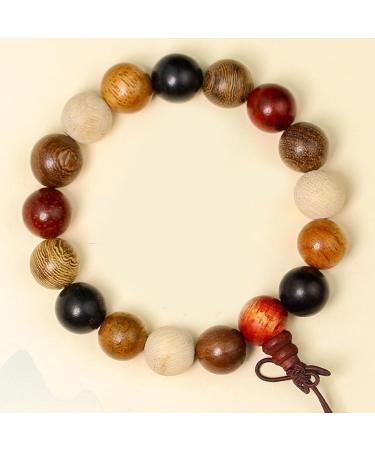 OralGos Colorful 12mm Sandalwood Wrist Chain - Elastic Buddhist Beads Jewelry for Meditation & Yoga | International Shipping - Buy Online on GoSupps.com