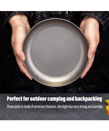 TiTo Titanium Plate Dish - Ultralight Round Dinner Dishes for Outdoor Camping, BBQ, Hiking, Picnic (Large) - Buy Online on GoSupps.com