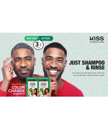 Kiss Quick Cover Natural Herbal Color Change Shampoo 3 Pack - Natural Black - Buy Online on GoSupps.com