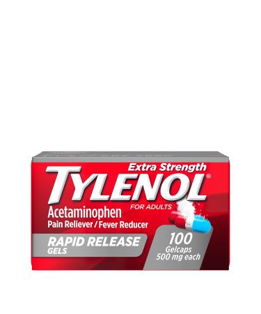 Tylenol Extra Strength Acetaminophen Rapid Release Gels Pain Reliever & Fever Reducer - 100 Gelcaps