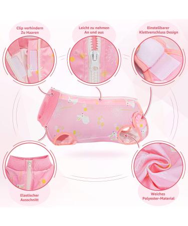 Slowton Dog Recovery Suit - Soft Breathable Anti-Lick Zippered E-Neck Band for Male Dogs After Surgery - Leak Protection & Comfort in Pink - Buy Online on GoSupps.com