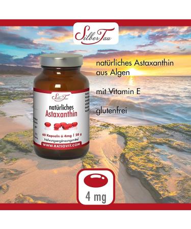 Pure Silver Tau Astaxanthin Softgels - 5 x 60 Capsules (4mg) | Natural Antioxidant from Haematococcus Pluvialis | With Vitamin E - Buy Online on GoSupps.com