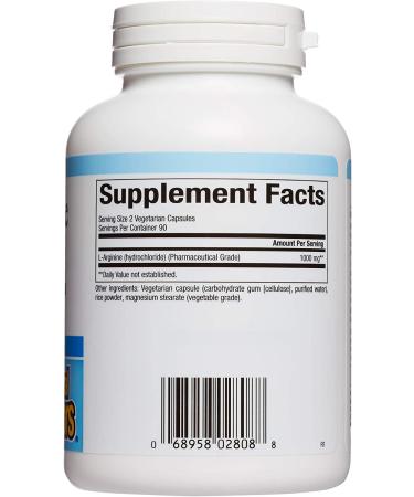 Natural Factors L-Arginine 500 mg - 180 Vegetarian Capsules for Heart Health & Performance - Buy Online on GoSupps.com