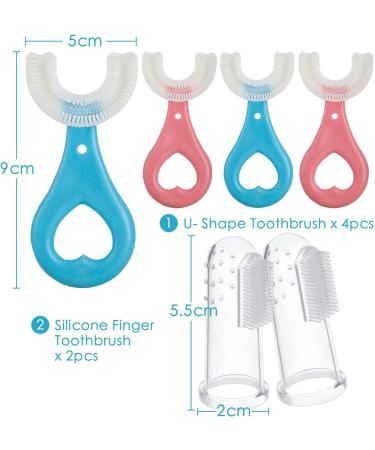 360 Soft Silicone Toothbrush Set for Kids - 6 Pack Children's Oral Care (0-6 Years) - Buy Online on GoSupps.com
