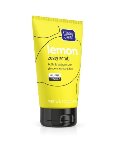 Clean & Clear Lemon Zesty Facial Scrub - Oil-Free Vitamin C Face Scrub with Lemon Extract Buffs & Brightens 4.2 oz (Pack of 2 - Buy Online on GoSupps.com