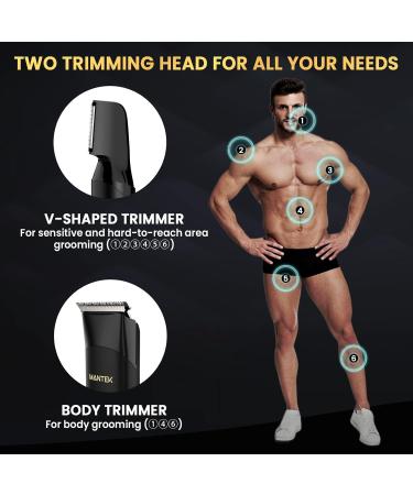 Men's Body Trimmer with 2 Quick Change Heads - Electric Groomer for Smooth Shaving | International Shipping Available - Buy Online on GoSupps.com