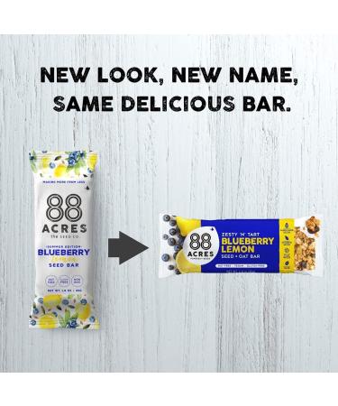 88 Acres Blueberry Lemon Granola Bars - Gluten-Free, Nut-Free, Vegan | 12 Pack - Buy Online on GoSupps.com