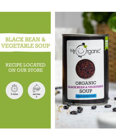  Mr Organic Mr Organic Black Bean and Vegetable Soup High in Protein Organic Ingredients Plant-Based Healthy and Comforting 400g Box - Buy Online on GoSupps.com