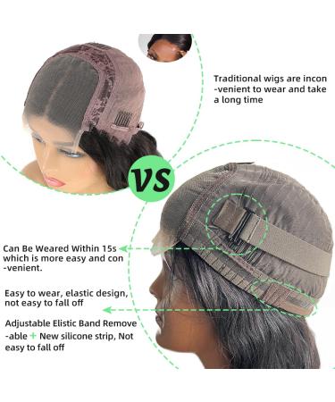 Wear and Go Body Wave Lace Front Wig - 22 Inch Human Hair Closure Wig for Women - Pre Plucked with Baby Hair - Glueless for Beginners - Buy Online on GoSupps.com