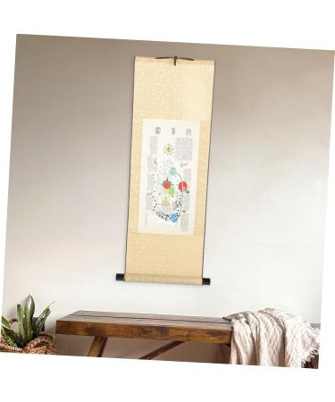 Healeeved Party Plate - Sage Asian Wall Art Body Meridian Diagram - 85x36cm Silk Scroll in Chinese Style - Buy Online on GoSupps.com