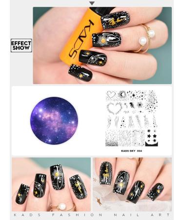 KADS Nail Art Stamping Plates Set Image Template Stencils Meteor Pattern with Stamping Plates Holder Case Organizer (SK004) - Buy Online on GoSupps.com