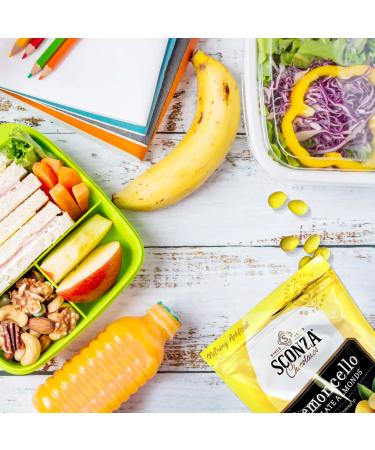 Sconza Lemoncello Chocolate Covered Almonds - White Chocolate & Lemon Creme Candy | 6 Pack, 5 Oz Bags | Gourmet Gift Snack - Buy Online on GoSupps.com