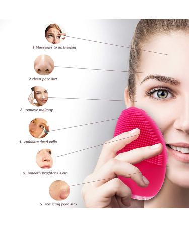 EONLYX Facial Cleansing Brush Waterproof Gentle Exfoliating and Sonic Face Brushes Electric Cleanser Brush Silicone for Deep Cleaning Removing Blackhead and Massage Daily Skin Care (Rose Red) - Buy Online on GoSupps.com